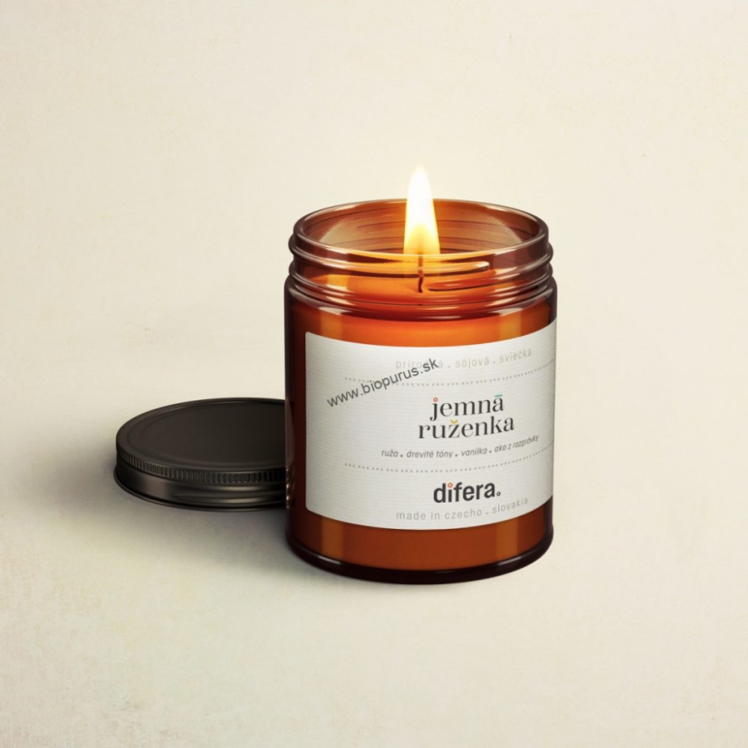 Sójová sviečka 180 ml,jemná ruženka