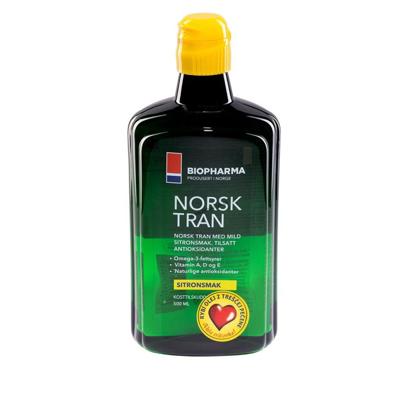 Rybí olej - NORSK TRAN – Prírodná citrónová príchuť 375 ml